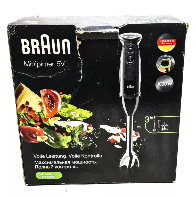 BLENDER RĘCZNY BRAUN MQ5235BK 1000 W CZARNY