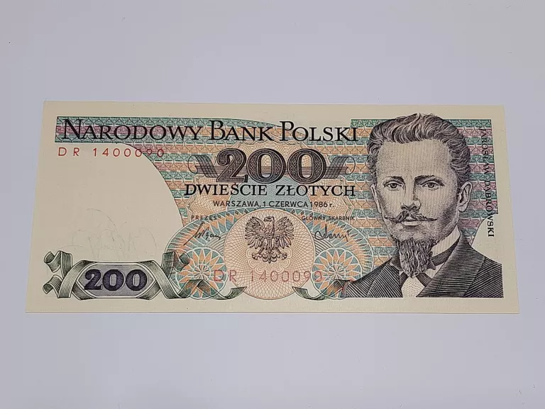 BANKNOT 200 ZŁ 1CZERWCA 1986 SER. DR 1400090