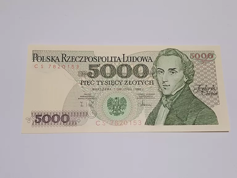 BANKNOT 5000 ZŁ 1 GRUDNIA 1988 SER. CS 7820153