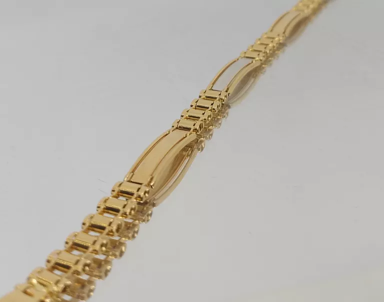 ZŁOTA BRANSOLETKA Z BIAŁYM ZŁOTEM | DAMSKA | 585 | 12,39G | 22 CM