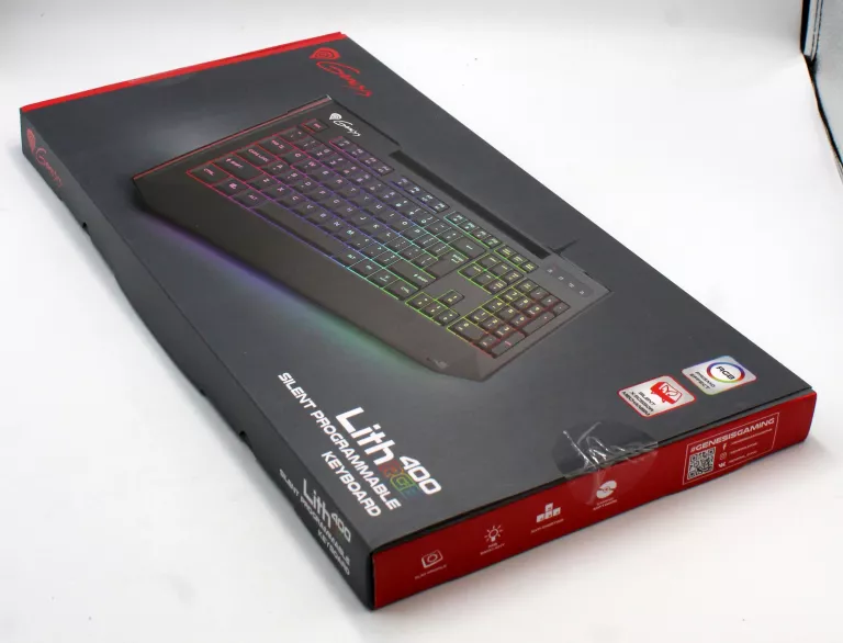 KLAWIATURA DLA GRACZY GENESIS LITH 400 RGB FABRYCZNIE ZAMKNIĘTA
