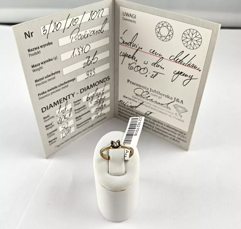 zloty-pierscionek-137g-333-brylant-certyfikat-wyzwolenia-30-32-szczecin-rs