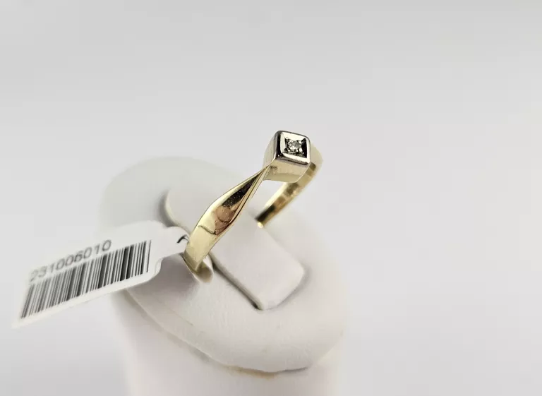 ZŁOTY PIERŚCIONEK 1,84G 585 DIAMENT CERTYFIKAT