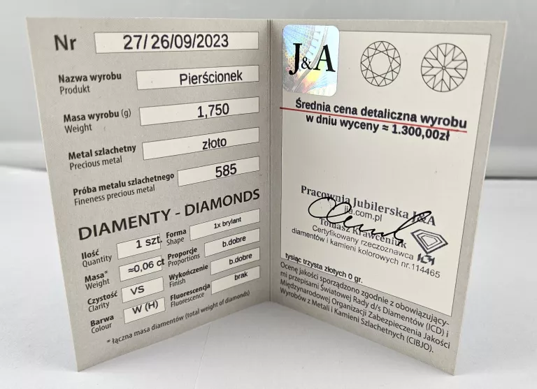 zloty-pierscionek-175g-585-brylant-certyfikat-stan-11323-2