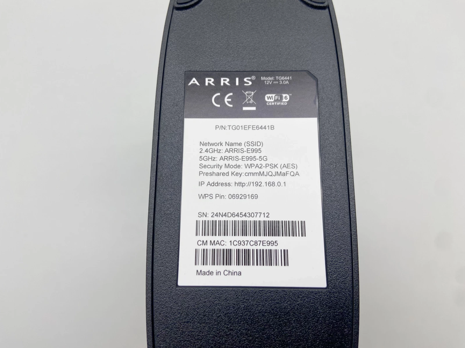 router-arris-tg6441-okablowanie-ean-gtin-0612572213629