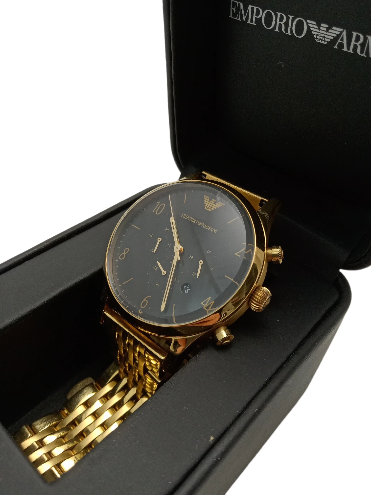 zegarek-emporio-armani-ar-1893-meski-zloty-pudelko-stan-uzywany