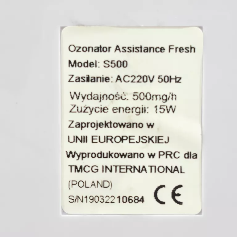 assistance-fresh-model-s500-ozonator-kod-producenta-s500