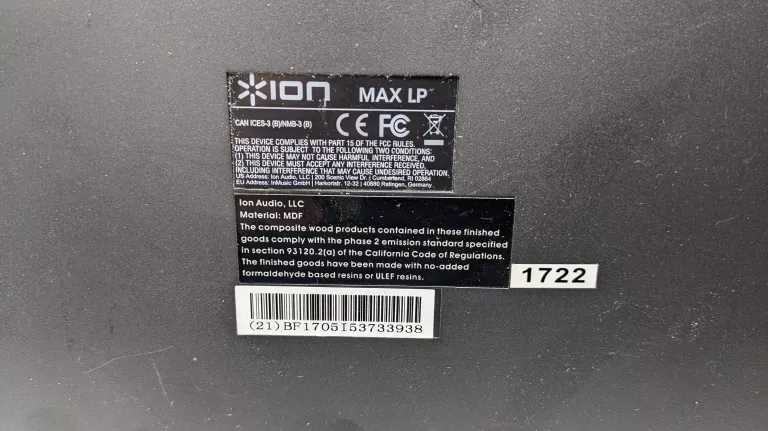 GRAMOFON ION MAX LP