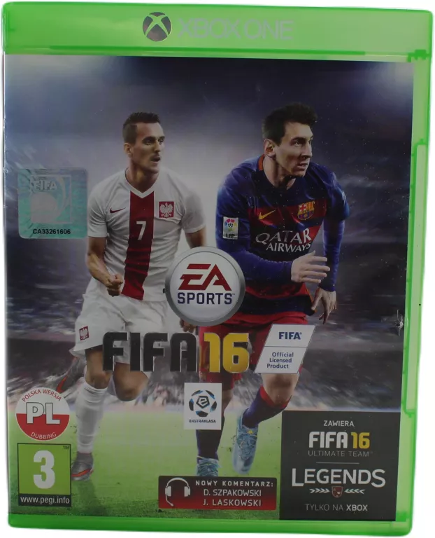 FIFA 16 GRA NA KONSOLĘ XBOX ONE / PEGI 3 POLSKA WERSJA JĘZYKOWA