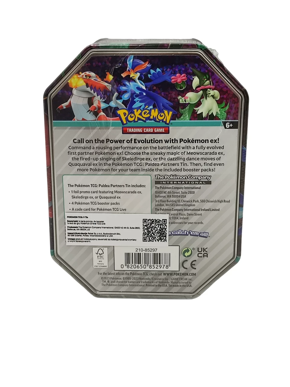 karty-pokemon-tcg-tin-puszka-meowscrarada-ex-zielone-stan-po-zwrocie