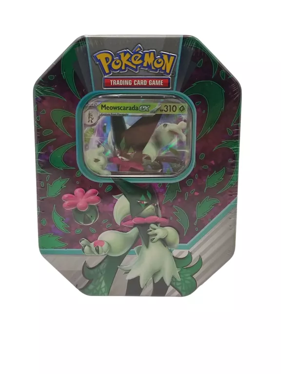 KARTY POKEMON TCG TIN PUSZKA MEOWSCRARADA EX ZIELONE