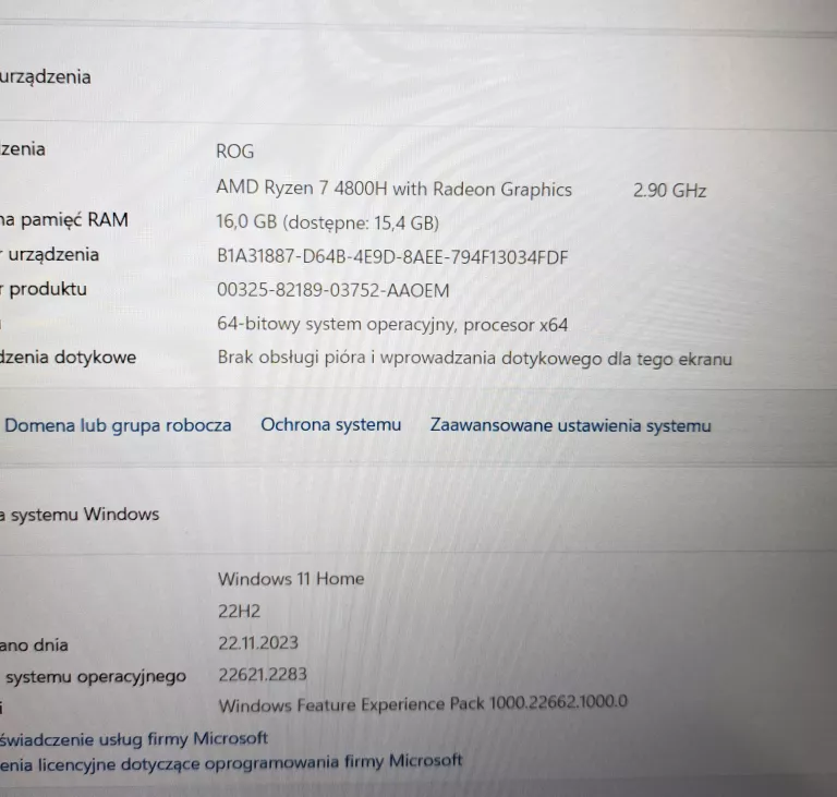 LAPTOP ASUS ROG STRIX G513 KOMPLET GWARANCJA