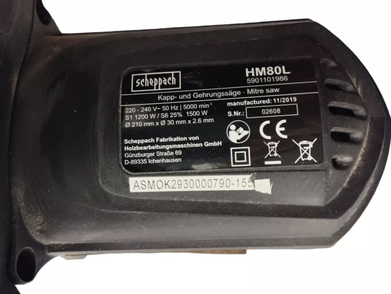 UKOŚNICA SCHEPPACH HM80L 210MM 30MM 1500W