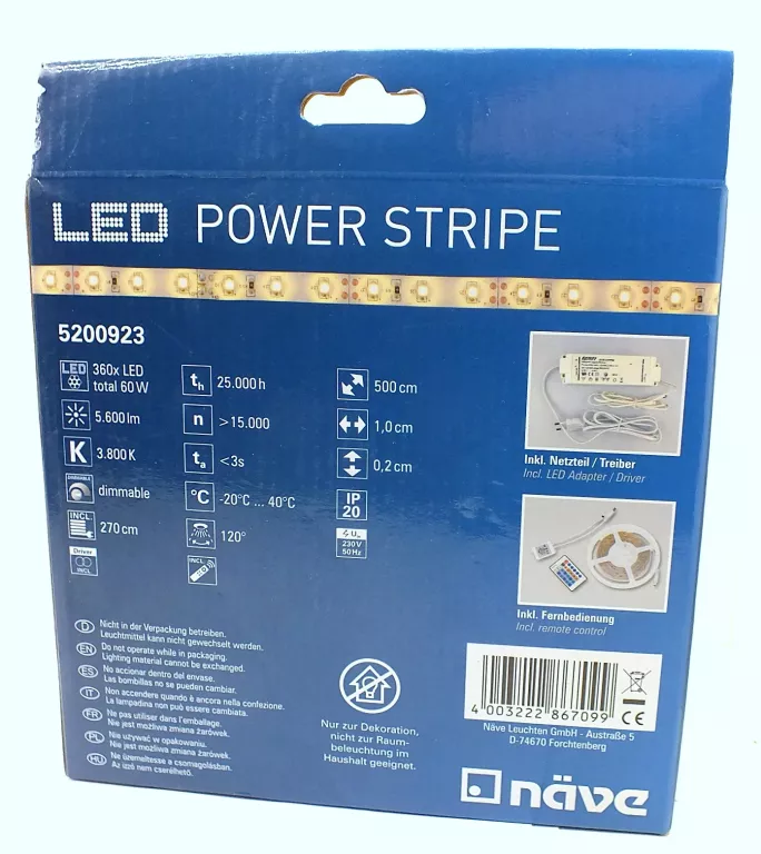 LED POWER STRIPE WARM WHITE 5M ZESTAW