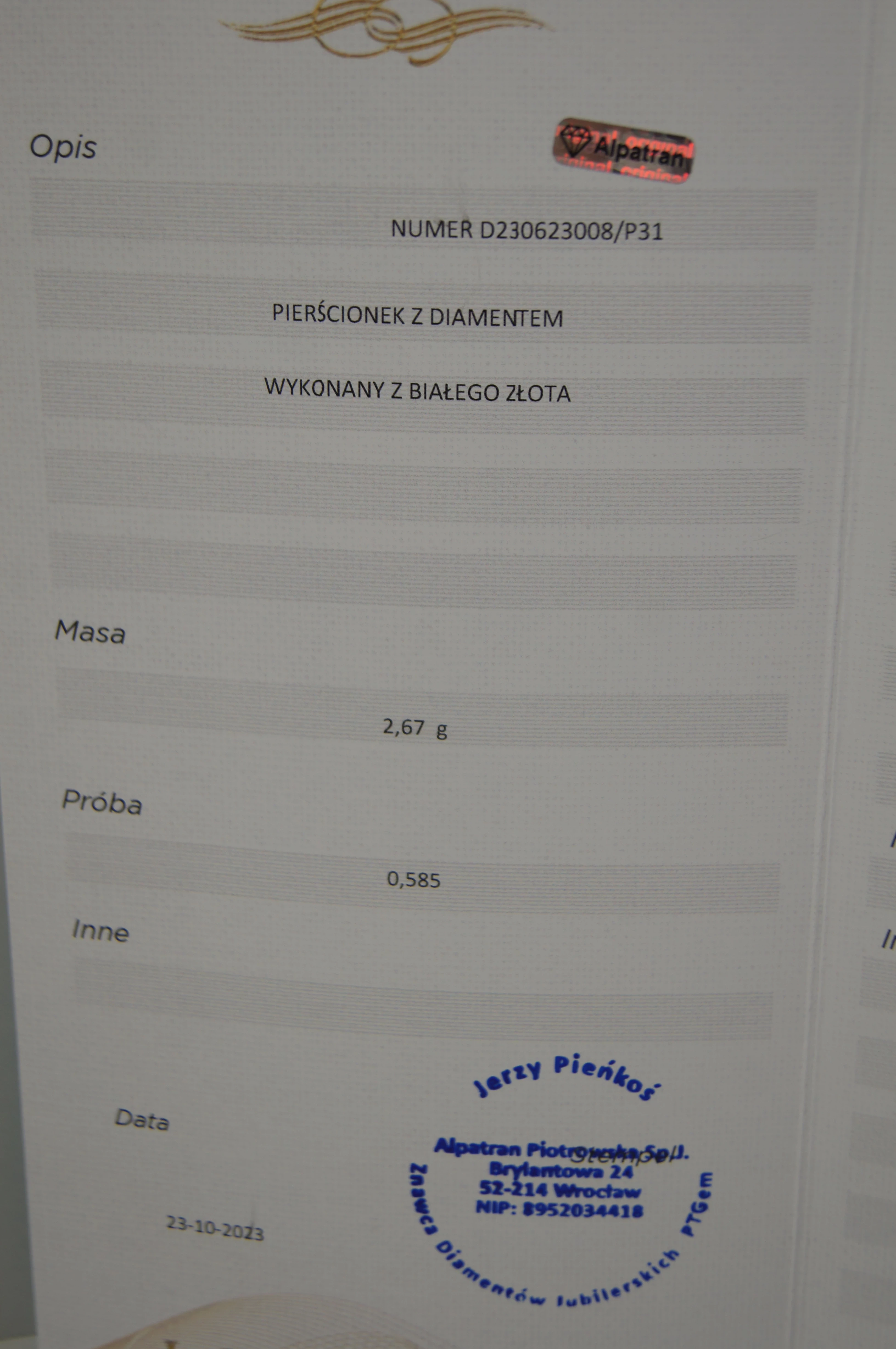 zloty-pierscionek-z-brylantem-585-14k-267g-0035ct-r8-ean-gtin-5905868206098