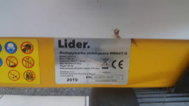 ELEKTRYCZNA ŁUPARKA DO DREWNA WRH4T-O LIDER 1500W