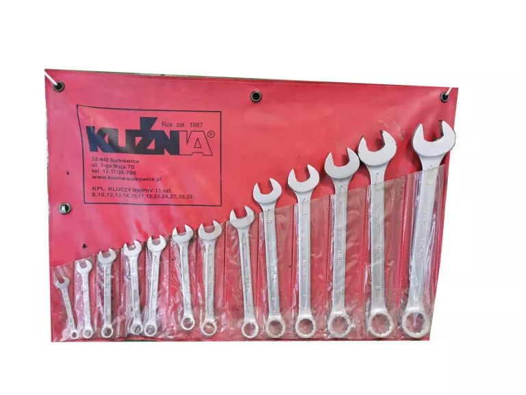 KOMPLET KLUCZY PŁASKO-OCZKOWYCH KUŹNIA 8-32 13SZT