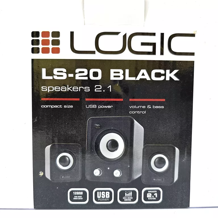 LOGIC LS-20 CZARNE GŁOŚNIKI 2.1 PC