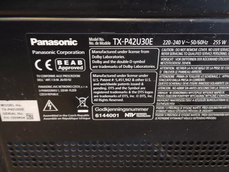 telewizor-panasonic-tx-p42u30e-plazma-kod-producenta-tx-p42u30e