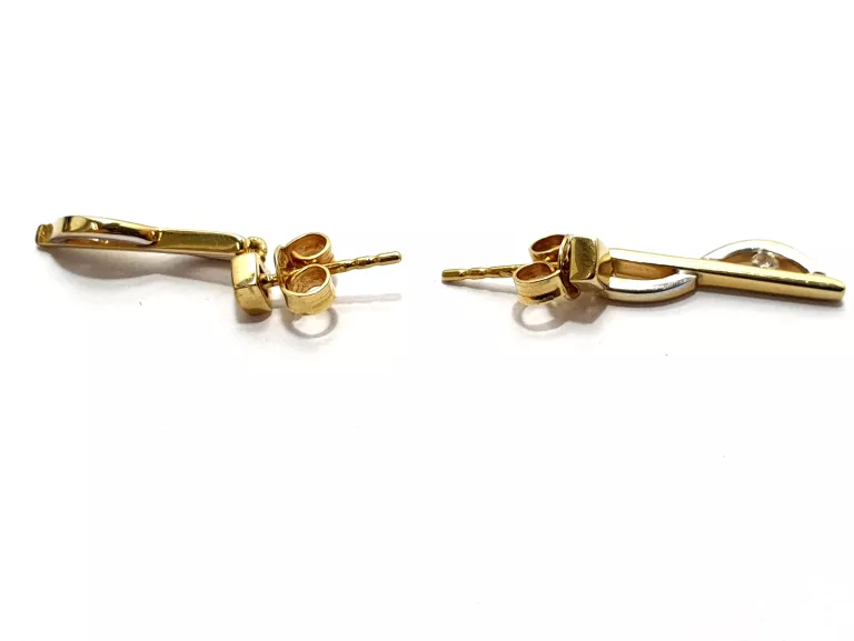 ZŁOTE KOLCZYKI Z BRYLANTAMI 2X0,8CM PR585 2,86G
