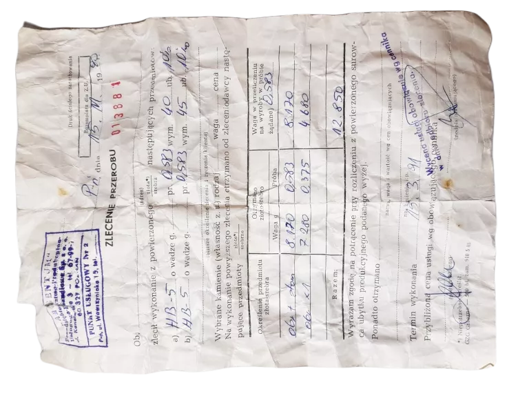 ZŁOTY PIERŚCIONEK Z DUŻYM OCZKIEM VINTAGE 12,85G P.585 + CERTYFIKAT 1991R.