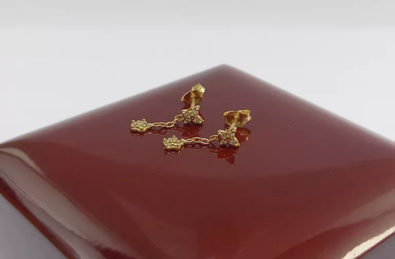 PIĘKNE ZŁOTE KOLCZYKI 585 0,50 G