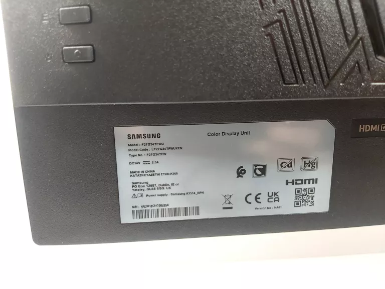 MONITOR SAMSUNG ODYSSEY G3 F27G34TFWU