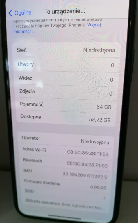 TELEFON IPHONE X KPL
