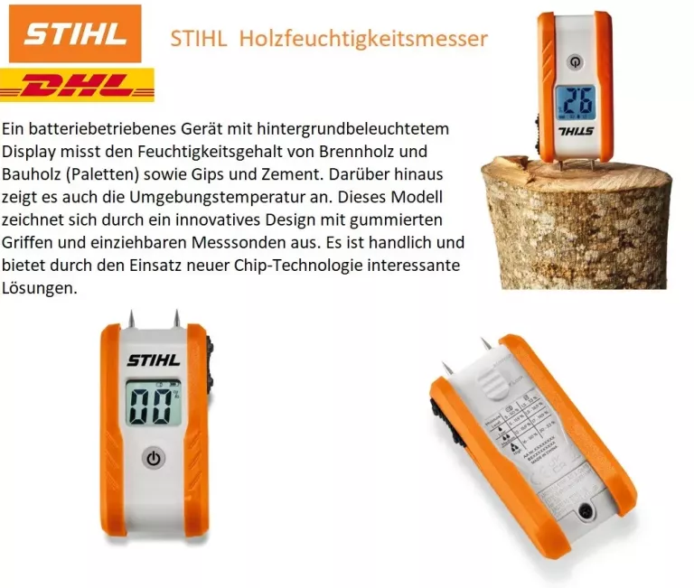 WILGOTNOŚCIOMIERZ MIERNIK DO DREWNA STIHL LCD