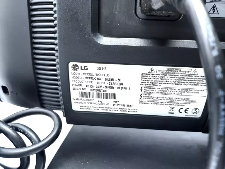 TELEWIZOR LG 20LS1R- ZK 20' PILOT