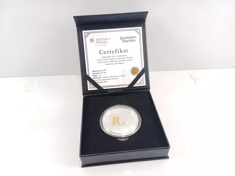 srebrny-medal-biedronka-10-lat-jeronimo-martins-uncja-srebra-ceryfikat-dabrowskiego-493-poznan-ska-x