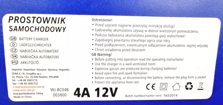 PROSTOWNIK SENA 4A 12V