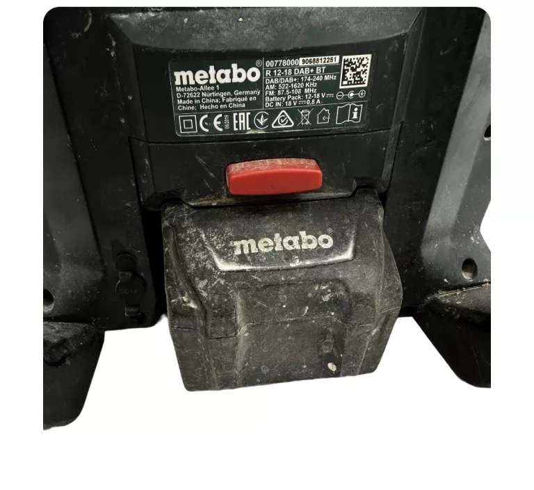 RADIO BUDOWLANE GŁOŚNIK METABO R 12-18 DAB+ BT +AKUMULATOR