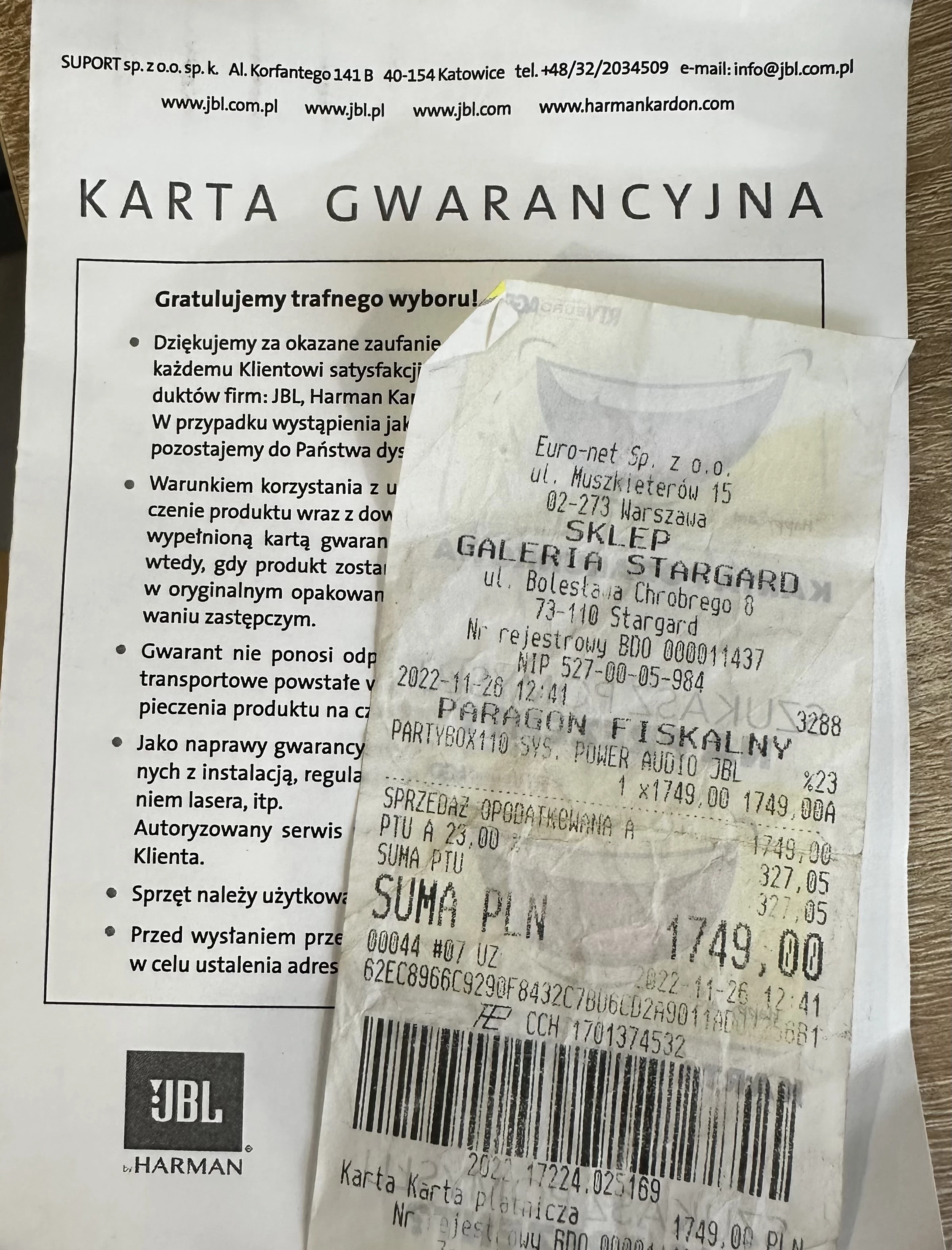 power-audio-glosnik-jbl-partybox-110-bluetooth-gwarancja-stan-uzywany