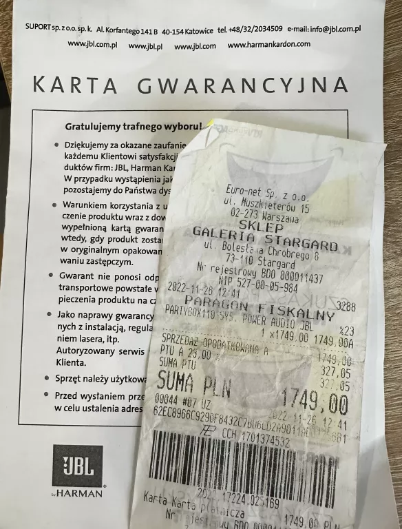 power-audio-glosnik-jbl-partybox-110-bluetooth-gwarancja-stan-uzywany