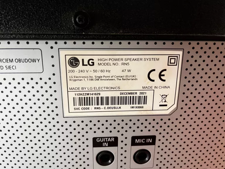 POWER AUDIO LG XBOOM RN5