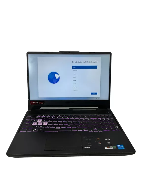 ASUS TUF F15 FX506 I5-11400 16GB 512GB RTX3050 W11