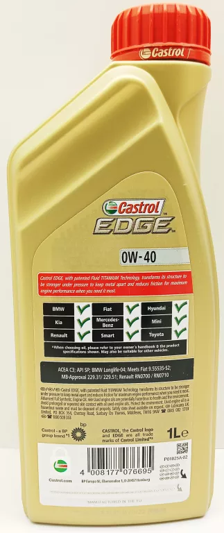 OLEJ SILNIKOWY CASTROL EDGE TITANIUM FST 1 L 0W-40