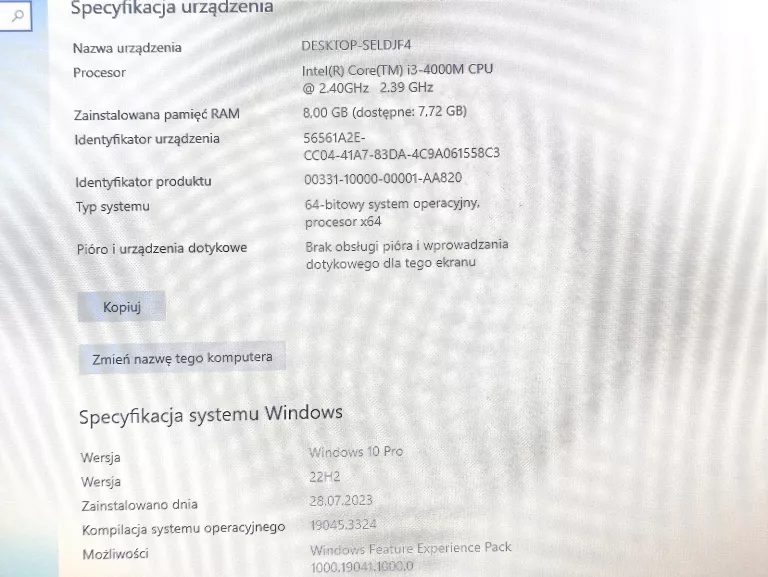 LAPTOP LENOVO E540 #I3-4000M 8GB RAM 512GB HDD