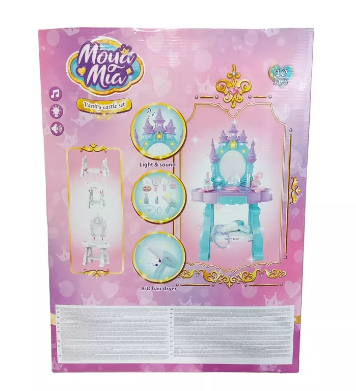 TOALETKA DLA DZIECI MOYA MIA VANITY CASTLE SET ZABAWKA DLA DZIECI