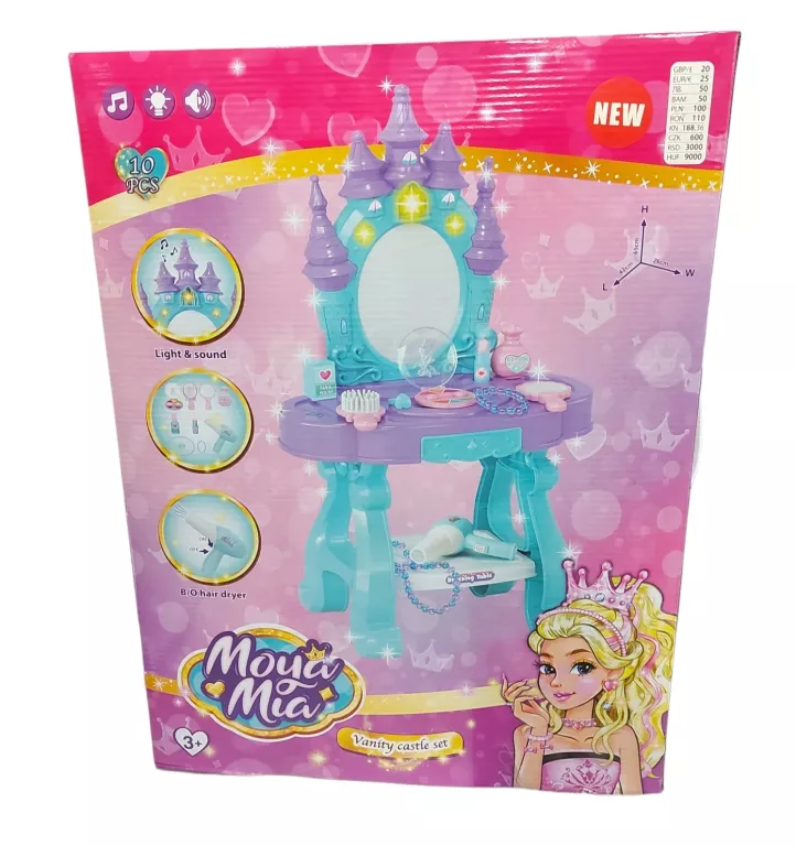 TOALETKA DLA DZIECI MOYA MIA VANITY CASTLE SET ZABAWKA DLA DZIECI