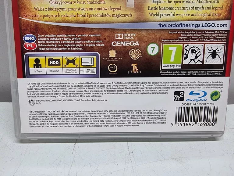 GRA PS3 LEGO LORD OF THE RINGS WŁADCA PIERŚCIENI