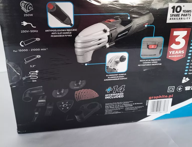 GRAPHITE URZĄDZENIE WIELOFUNKCYJNE 250W + OSPRZĘT