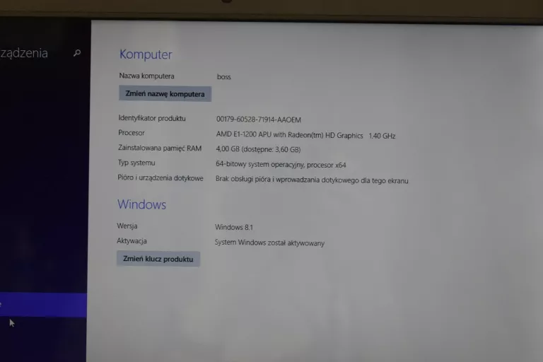 LAPTOP TOSHIBA SATELLITE C850D-11F / ŁADOWARKA