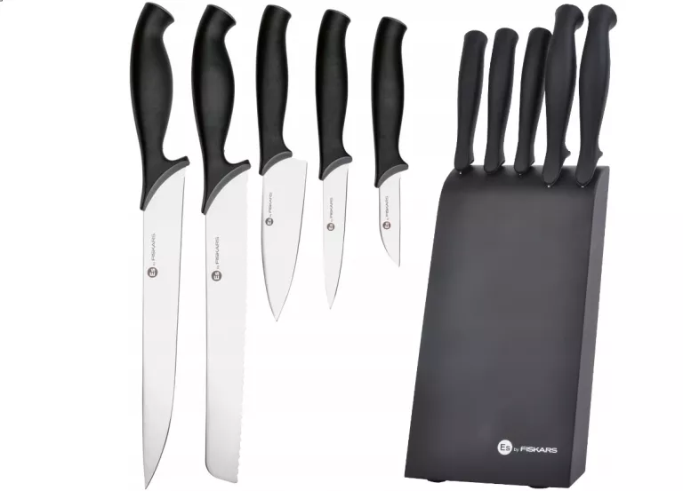 KOMPLET NOŻY W BLOKU FISKARS ESSENTIAL 5 SZT.