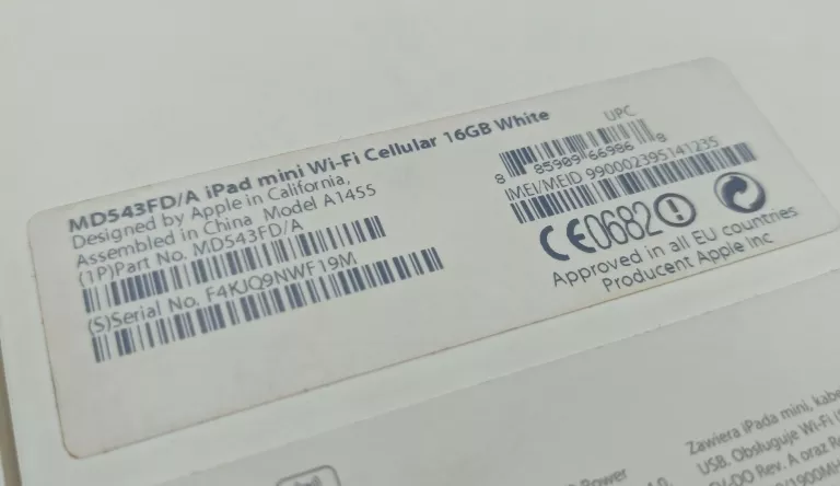 TABLET APPLE IPAD MINI 16GB