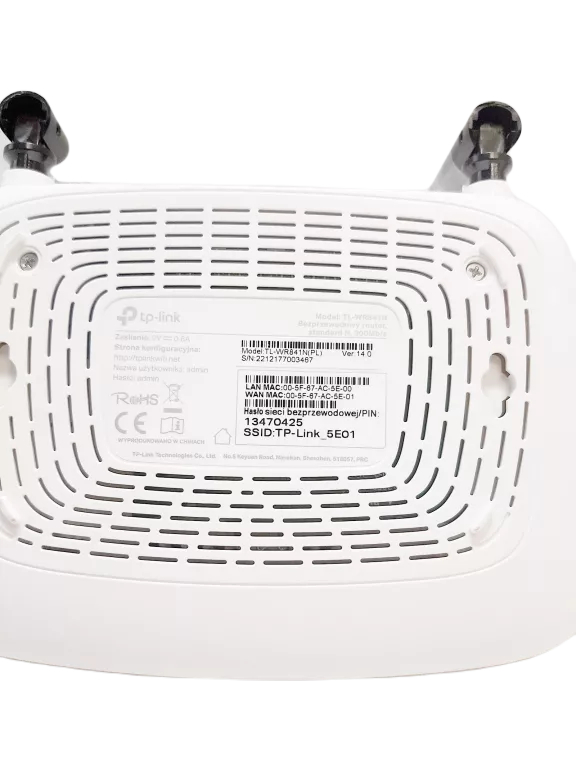 ROUTER TP-LINK TL-WR841N 802.11B, 802.11G, 802.11N (WI-FI 4)