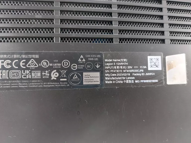 LAPTOP LENOVO LEGION 5-15 16GB/512/RTX 3060/WIN11