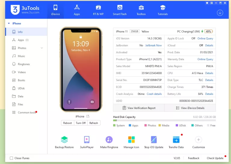TELEFON APPLE IPHONE 11 ŻÓŁTY 4/256GB KONDYCJA BATERI 85% 6.1" + GWARANCJA