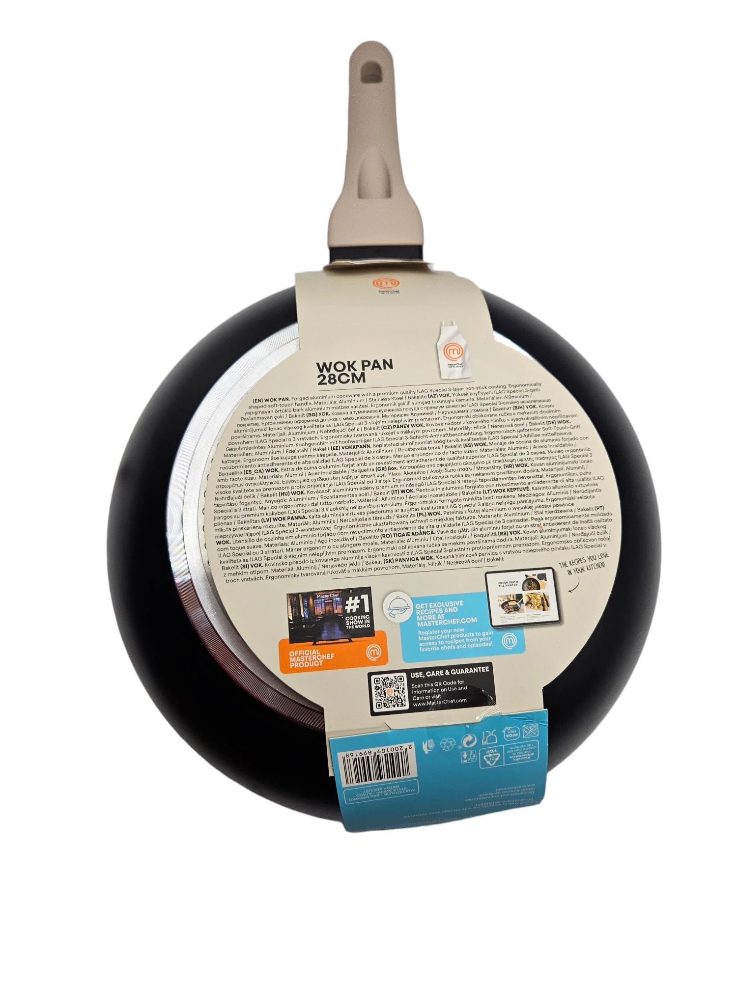 patelnia-tradycyjna-masterchef-28-cm-non-stick-wok-pan-nieprzywierajaca-stan-uzywany